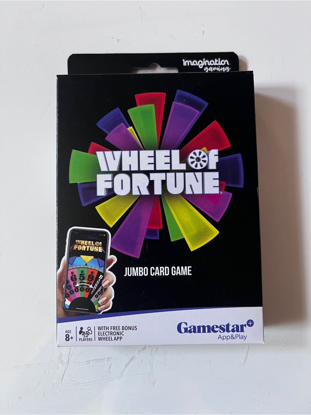 Wheel of Fortune Jumbo Card Game by Gamestar - Black with Multicolor Accents